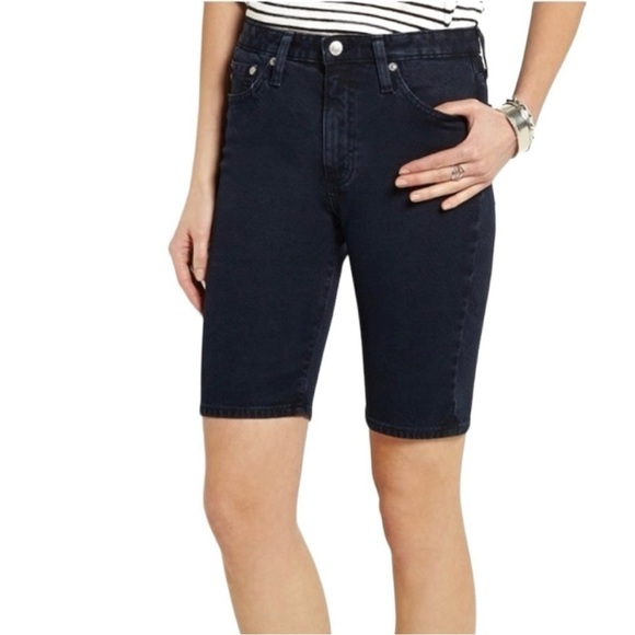 NWOT AG x Alexa Chung Camille Sulfur Bermuda Shorts Sulfur Black SZ 26 - Picture 3 of 15